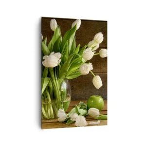 Schilderen op canvas - Sappig en fris in groen en wit - 80x120 cm