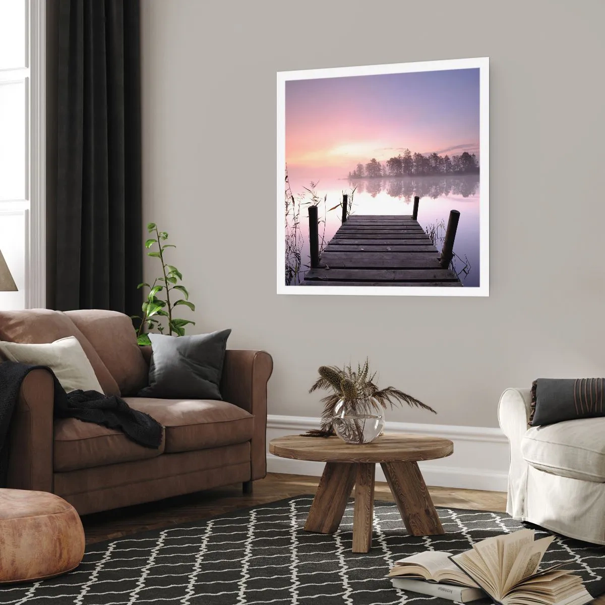 Poster - Van de lila mist... - 50x50 cm