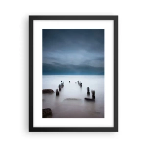 Poster in een zwarte lijst - Peinzend meer - 30x40 cm