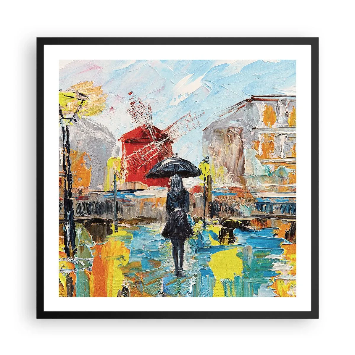 Poster in een zwarte lijst - Parijse legendes - 60x60 cm