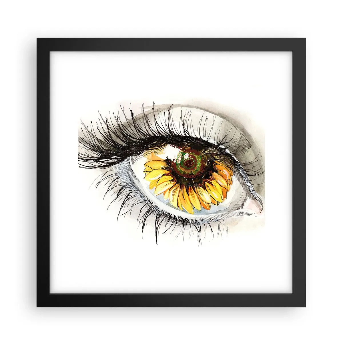 Poster in een zwarte lijst - Een look zo warm als de zomer - 30x30 cm