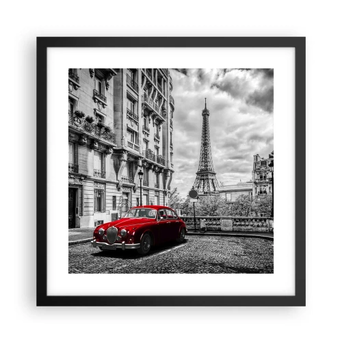 Poster in een zwarte lijst - Roofdier in de stad - 40x40 cm