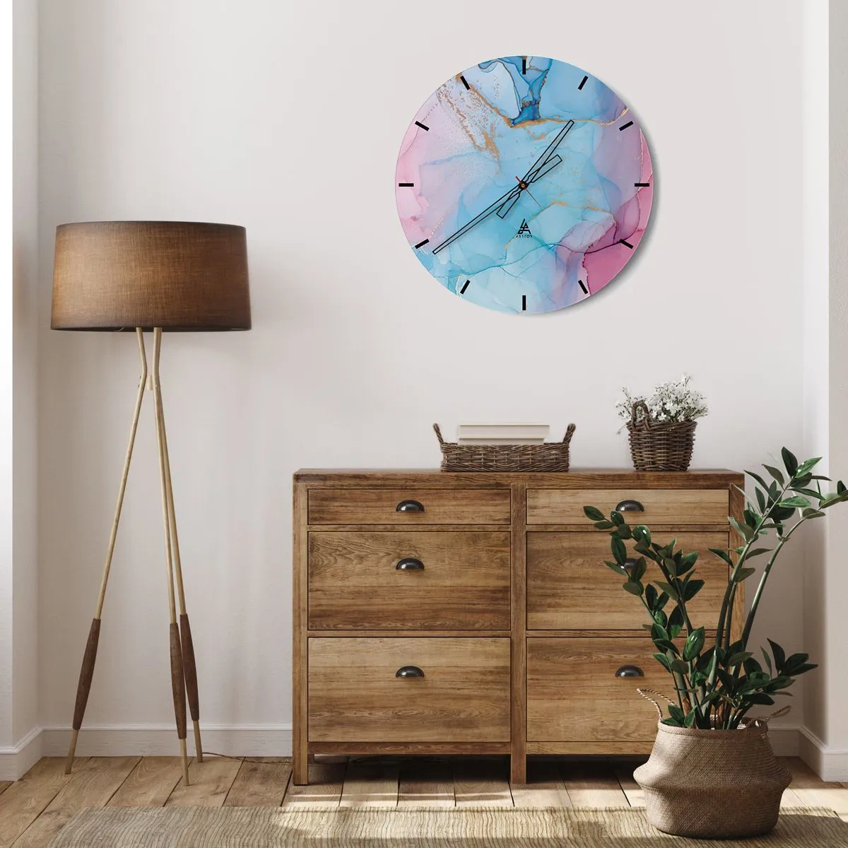 Wandklok - Klok - Ontmoeting en interpenetratie - 30x30 cm