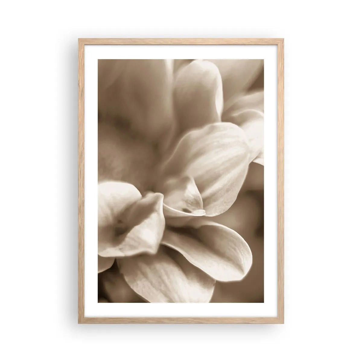 Een poster in een licht eiken lijst - Zo zacht als een glimlach - 50x70 cm
