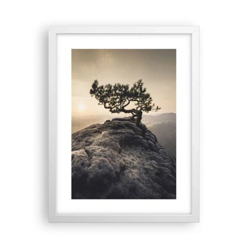 Poster in een witte lijst - Het leven wint altijd - 30x40 cm