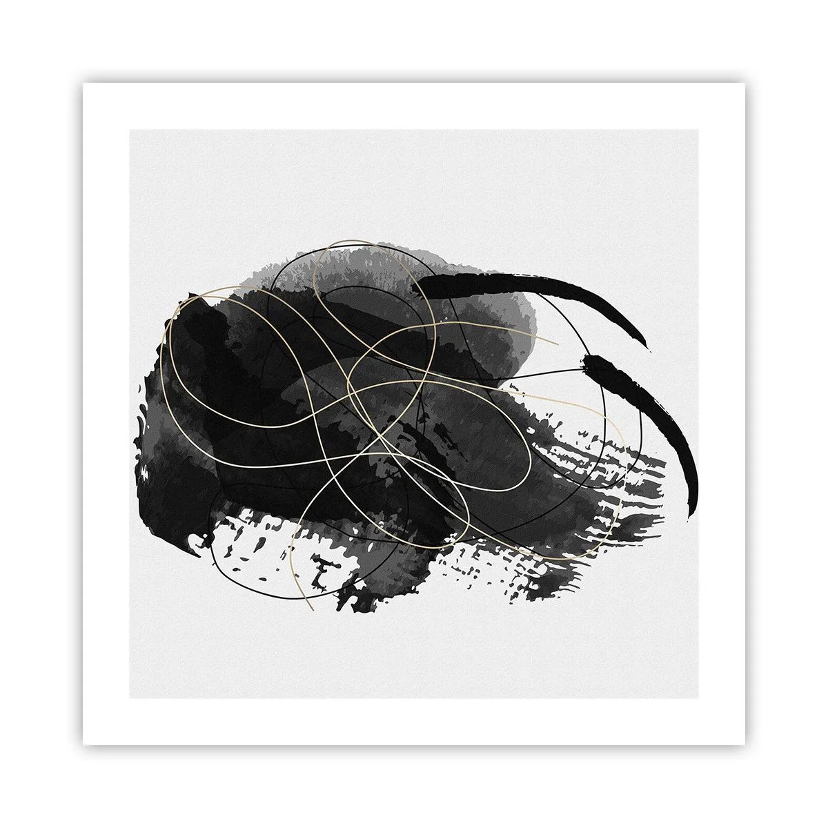 Poster - Gemaakt uit zwart - 50x50 cm