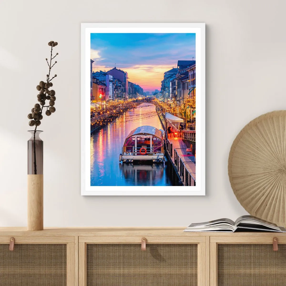 Poster in een witte lijst - Een avond vol licht en plezier - 30x40 cm