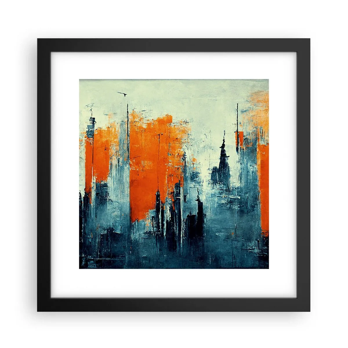 Poster in een zwarte lijst - Modern landschap - 30x30 cm