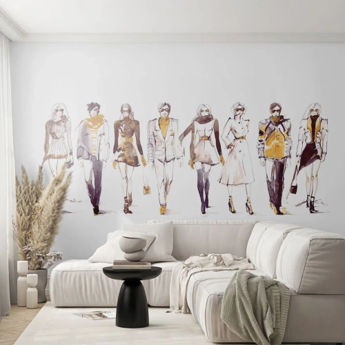 Zelfklevend Fotobehang Deluxe Sticker - Casual chic, casual elegantie - Vrouw, Model, Mode - 500x350 cm