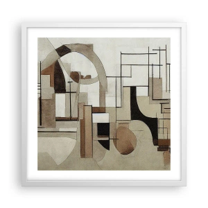 Poster in een witte lijst - Stadslandschap 2.0 - 50x50 cm