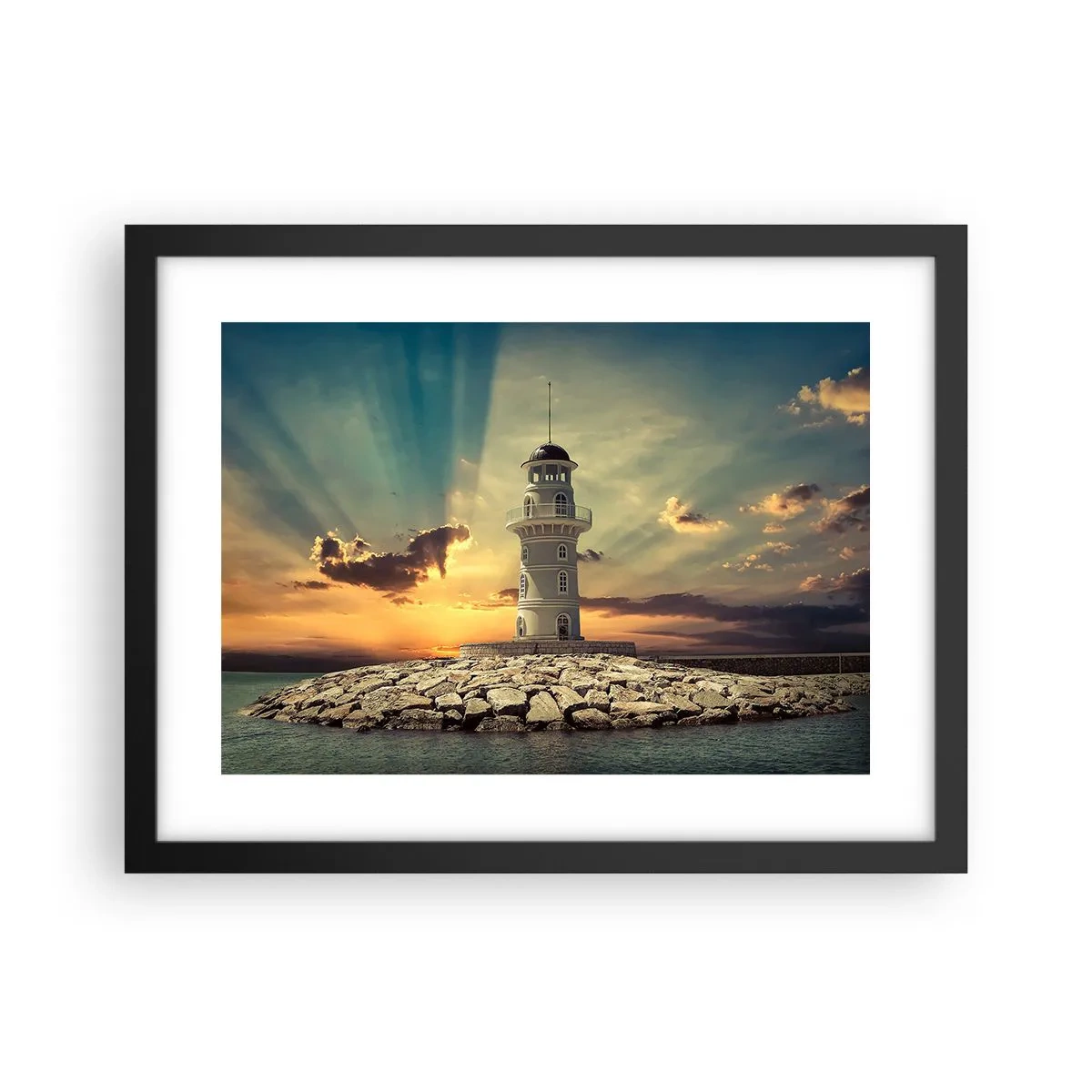 Poster in een zwarte lijst - Licht - Goed - Schoonheid - 40x30 cm