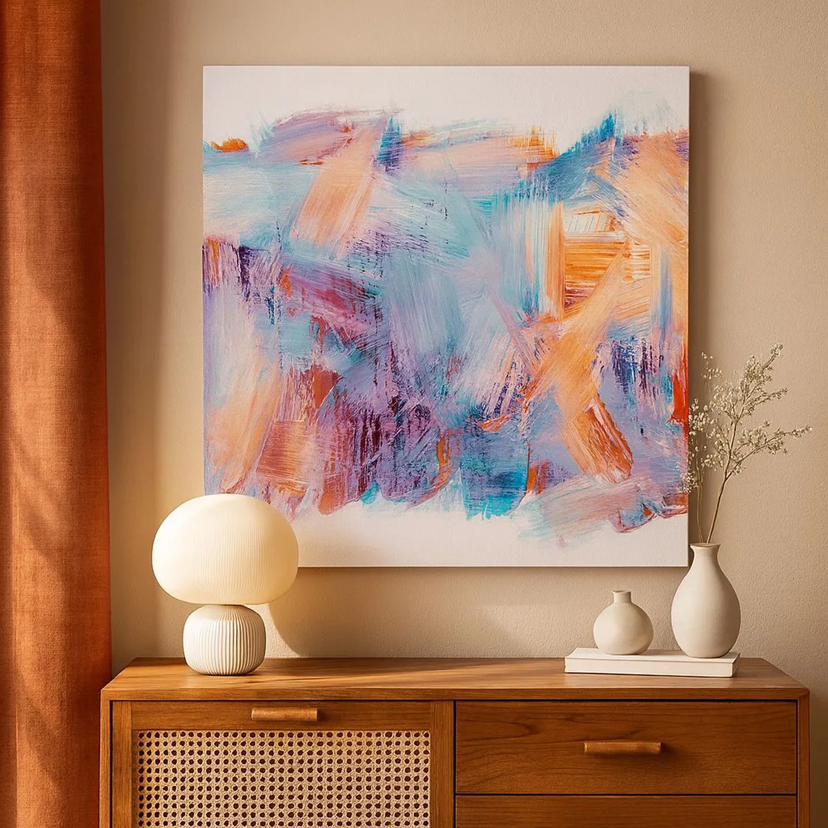 Schilderen op canvas - Een kleurrijke puinhoop - 30x30 cm