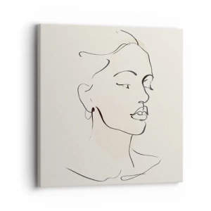 Schilderen op canvas - Een bepaalde lijn - 30x30 cm