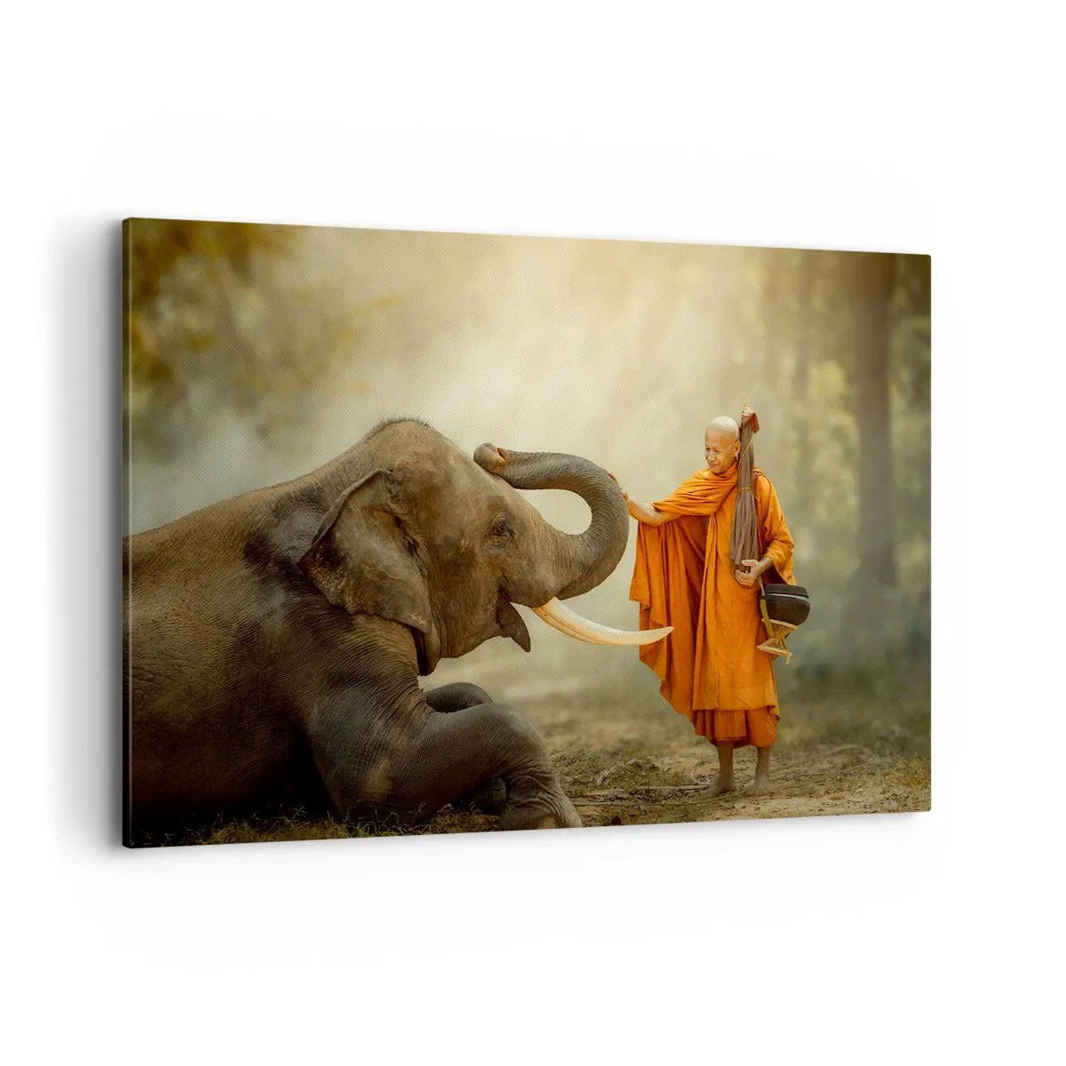 Schilderen op canvas - Ontmoeting tijdens een reis - 120x80 cm