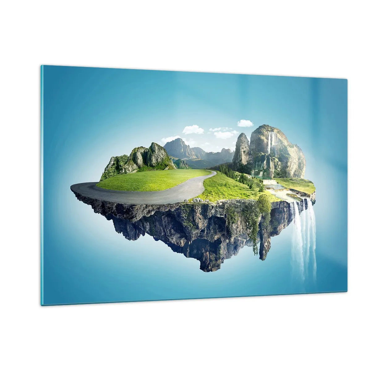 Schilderen op glas - Fantastisch eiland - 120x80 cm