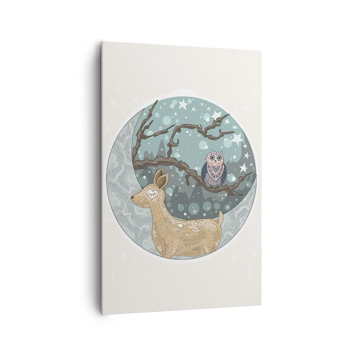 Schilderen op canvas - Een sprookjesachtige bosnacht - 80x120 cm