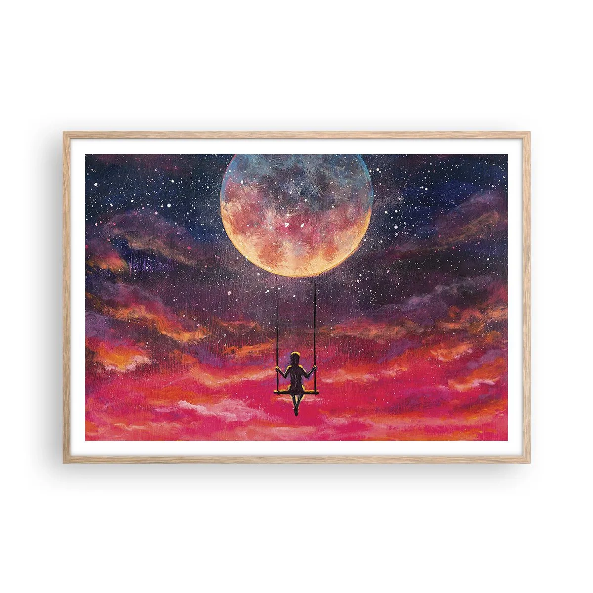 Een poster in een licht eiken lijst - Droom - 100x70 cm