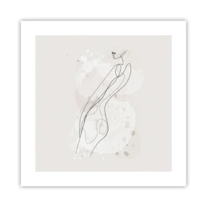 Poster - De blik dwaalt af - 40x40 cm