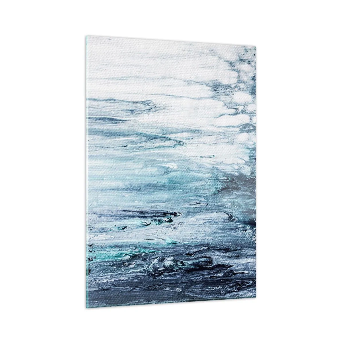 Schilderen op glas - Blauwe ijspegels - 50x70 cm
