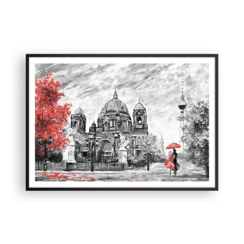 Poster in een zwarte lijst - Berlijn bijeenkomst - 100x70 cm