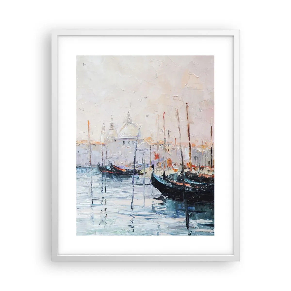 Poster in een witte lijst - Achter het water, achter de mist - 40x50 cm