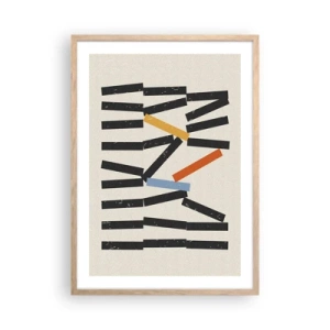 Een poster in een licht eiken lijst - Domino – compositie - 50x70 cm