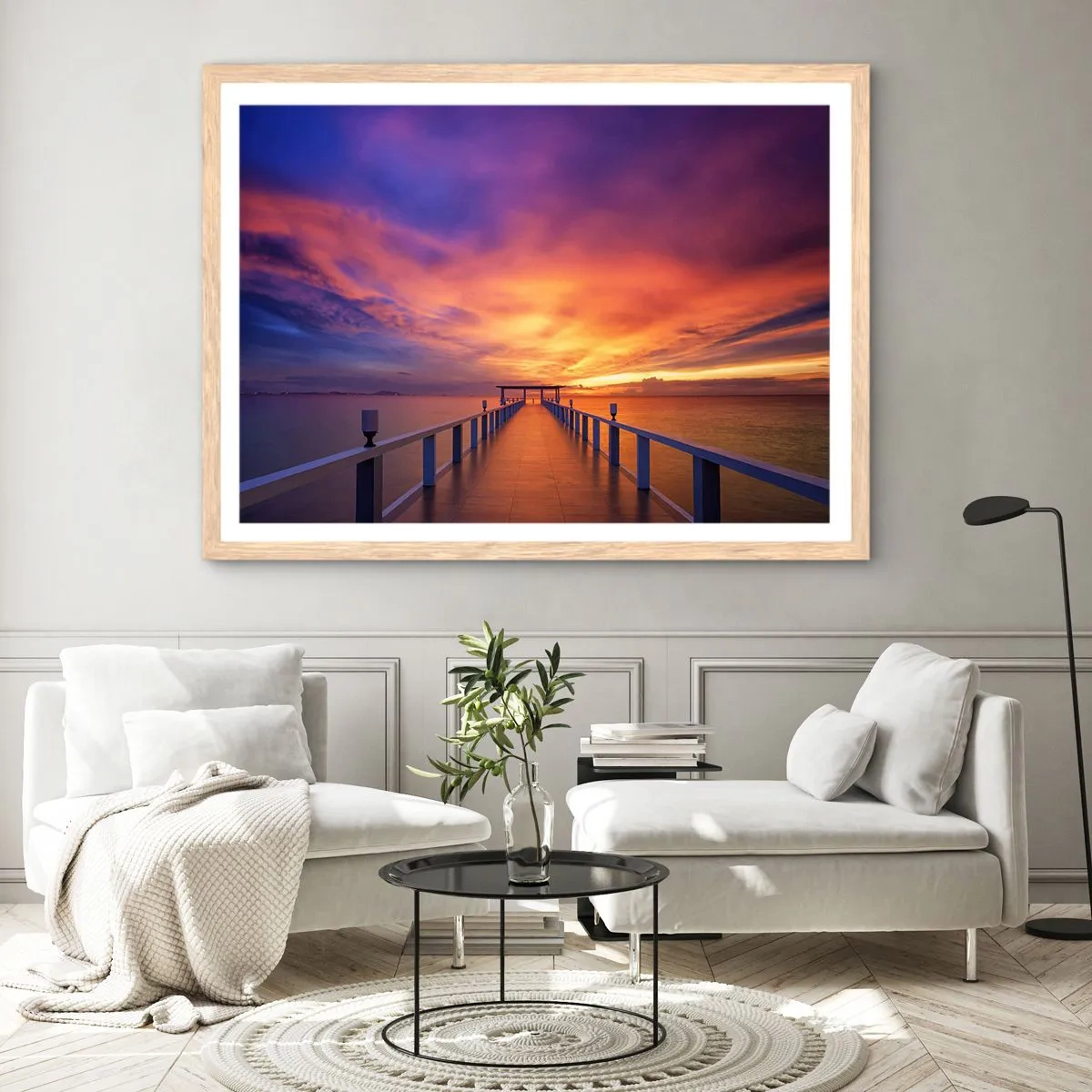 Een poster in een licht eiken lijst - Zonder einde - 100x70 cm