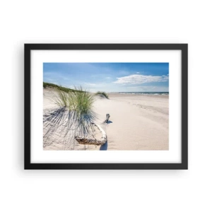 Poster in een zwarte lijst - De mooiste zandstrand? Oostzee-strand - 40x30 cm