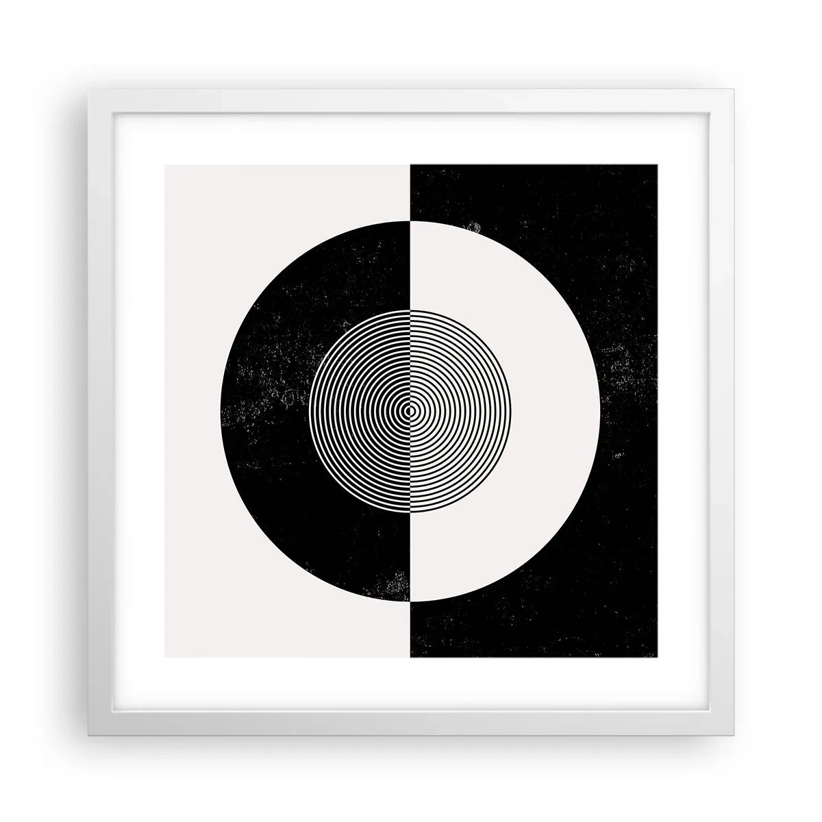 Poster in een witte lijst - Harmonie in zwart-wit - 40x40 cm