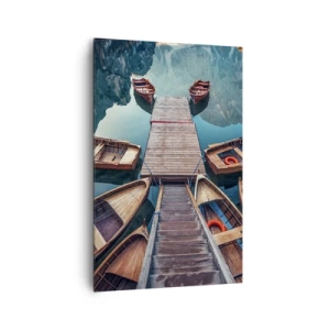 Schilderen op canvas - Ik wacht bij de jachthaven - 80x120 cm