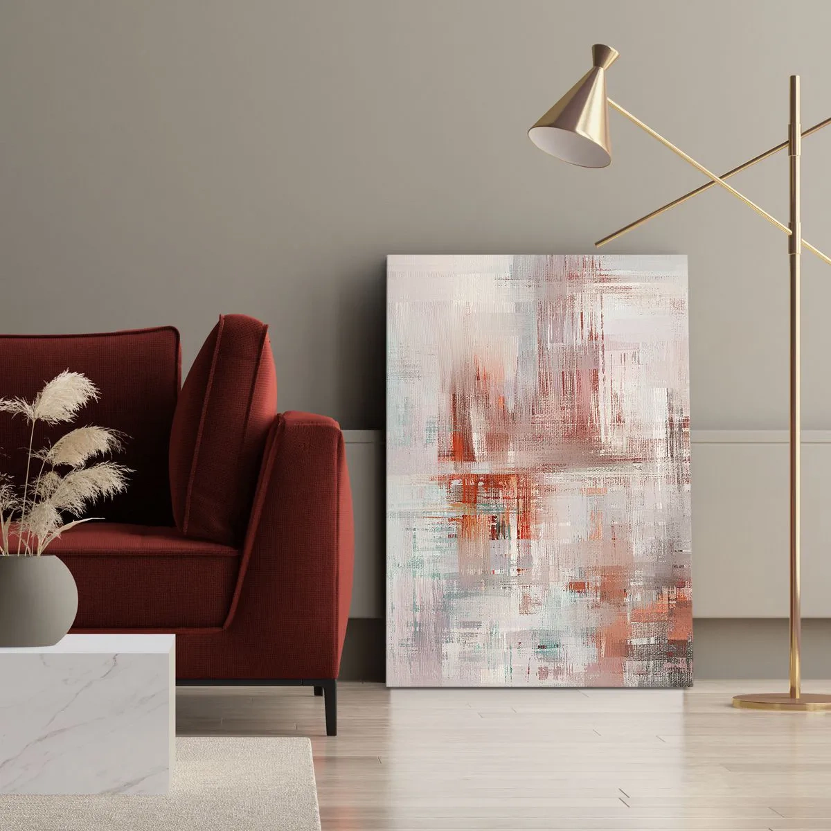 Schilderen op canvas - Vaag. Maar roze - 45x80 cm