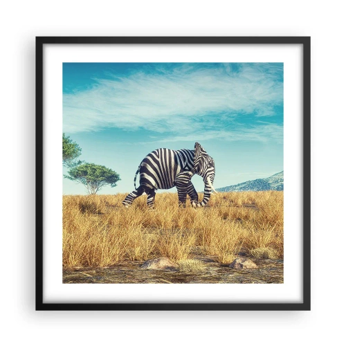 Poster in een zwarte lijst - Grijs is niet meer in de mode - 50x50 cm