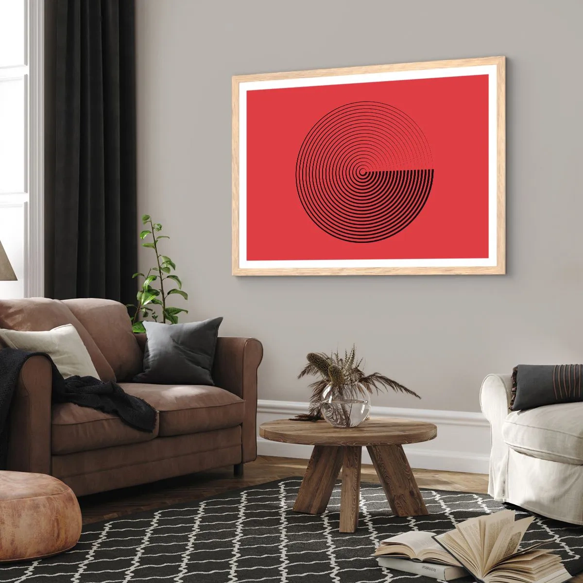 Een poster in een licht eiken lijst - Circulaire beweging - 40x30 cm