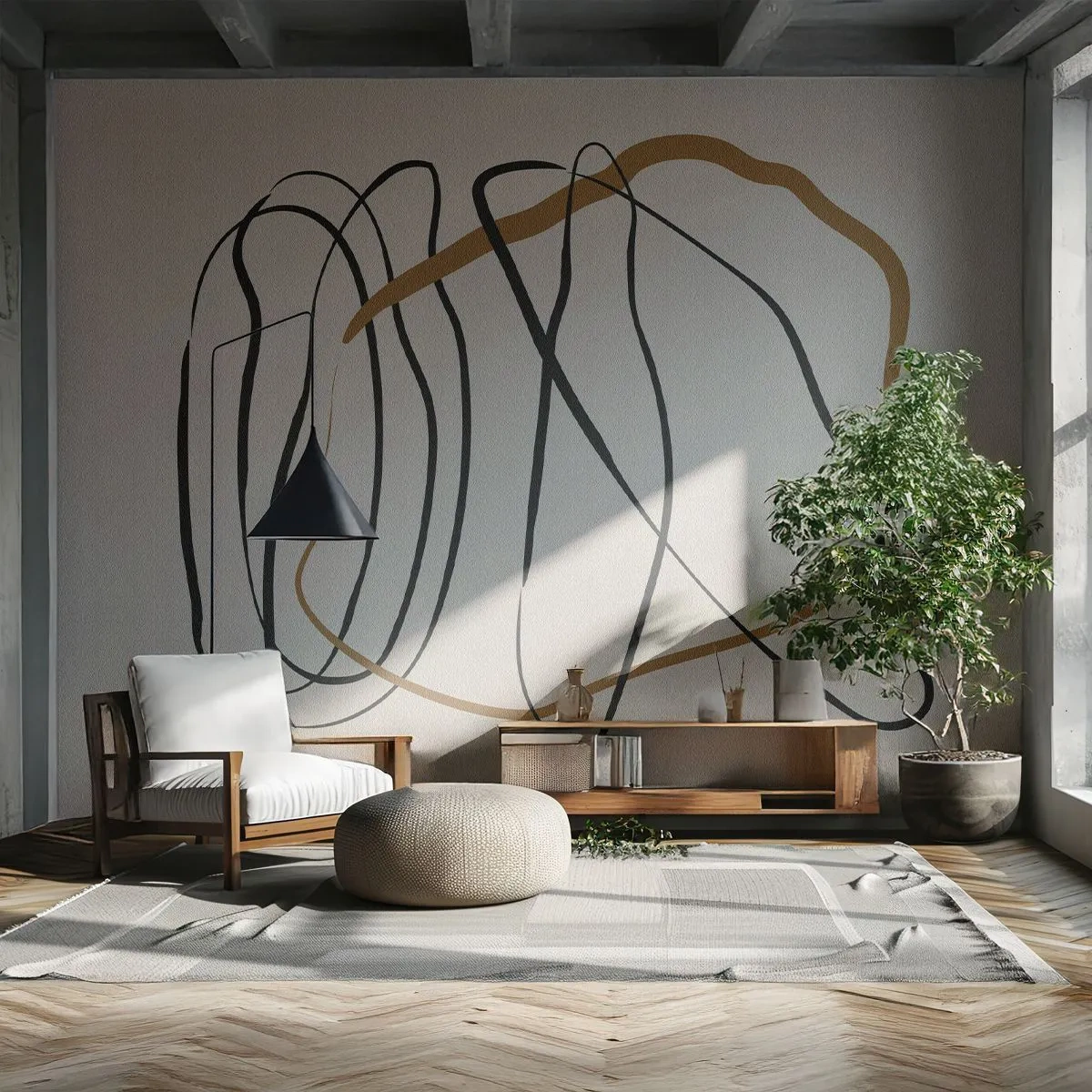 Fotobehang Standard Eco - Compositie – loopdans - Deel, Minimalistisch, Art-deco - 150x105 cm