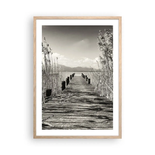 Een poster in een licht eiken lijst - In de stilte van het gras - 50x70 cm