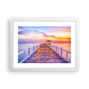 Poster in een witte lijst - De lila-gouden stilte van de avond - 40x30 cm