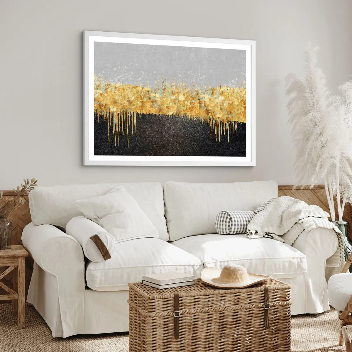 Poster in een witte lijst - Naar binnen en naar boven - 70x50 cm