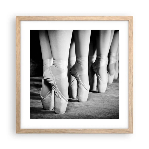Een poster in een licht eiken lijst - Samen, lichtjes - 40x40 cm
