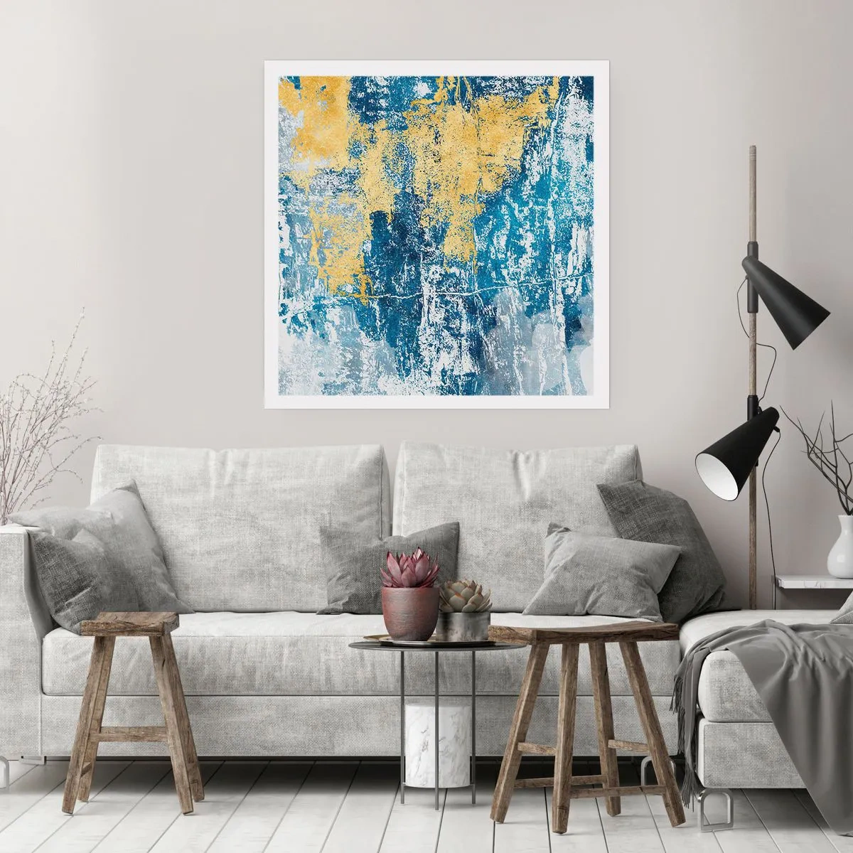 Poster - Abstractie vol met weer - 40x40 cm