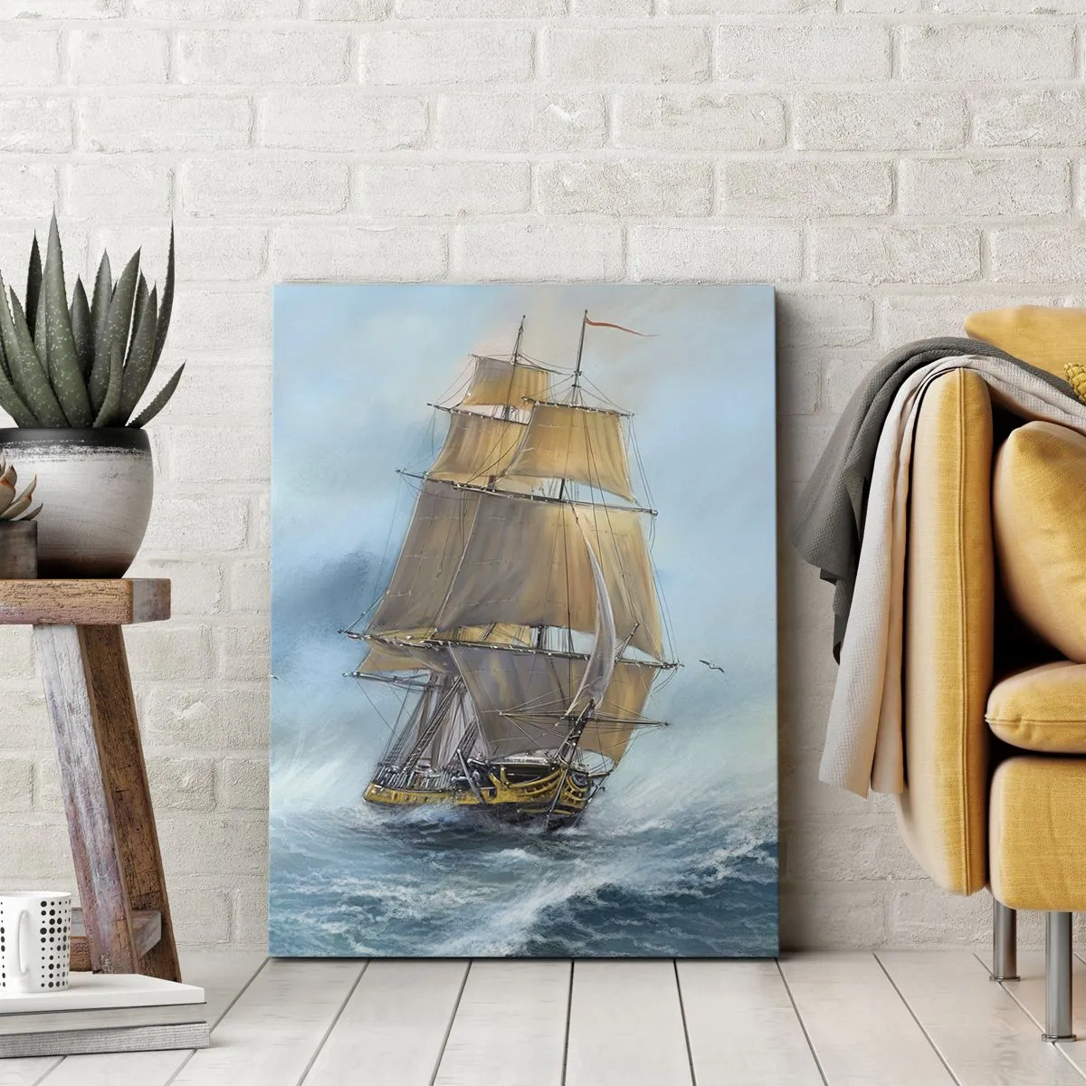 Schilderen op canvas - Haasten over de golven - 50x70 cm