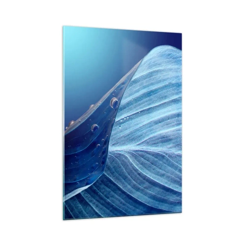 Schilderen op glas - Verborgen druppels blauw - 70x100 cm