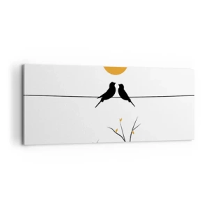 Schilderen op canvas - Nachtegalen avond - 100x40 cm