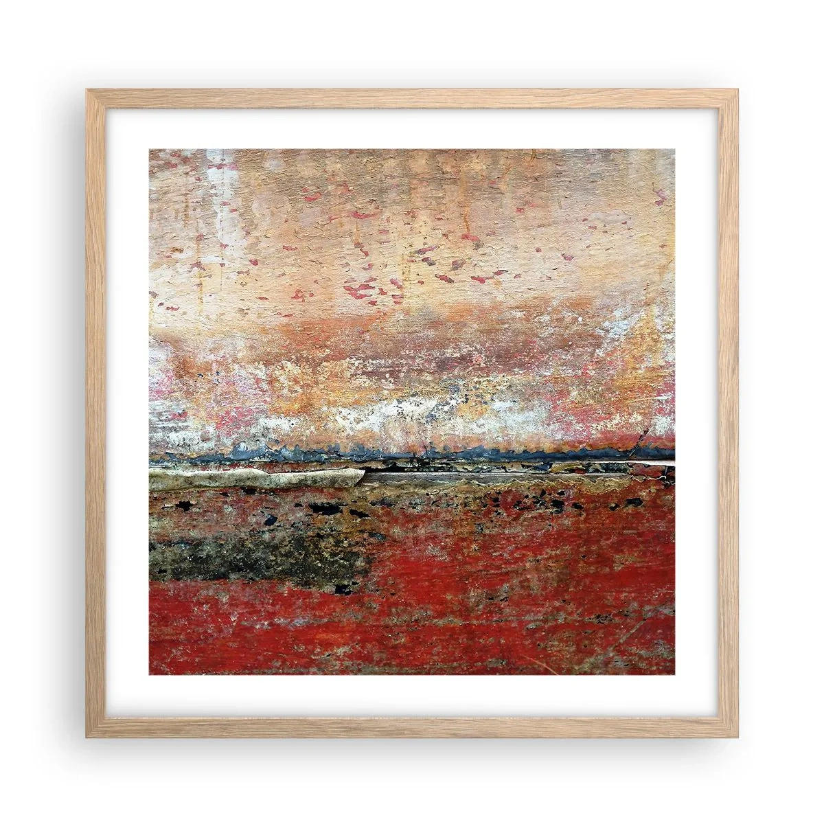 Een poster in een licht eiken lijst - Wellicht is het de zee - 50x50 cm