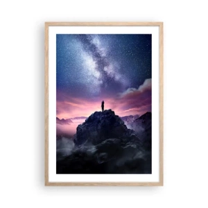 Een poster in een licht eiken lijst - En hij voelde het leven - 50x70 cm