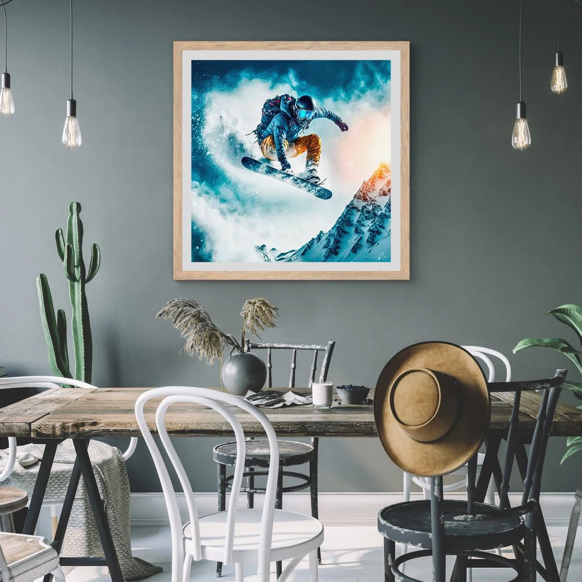 Een poster in een licht eiken lijst - Extreme emoties - 50x50 cm