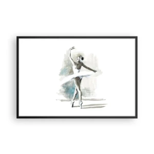 Poster in een zwarte lijst - Betoverd in een zwaan - 91x61 cm