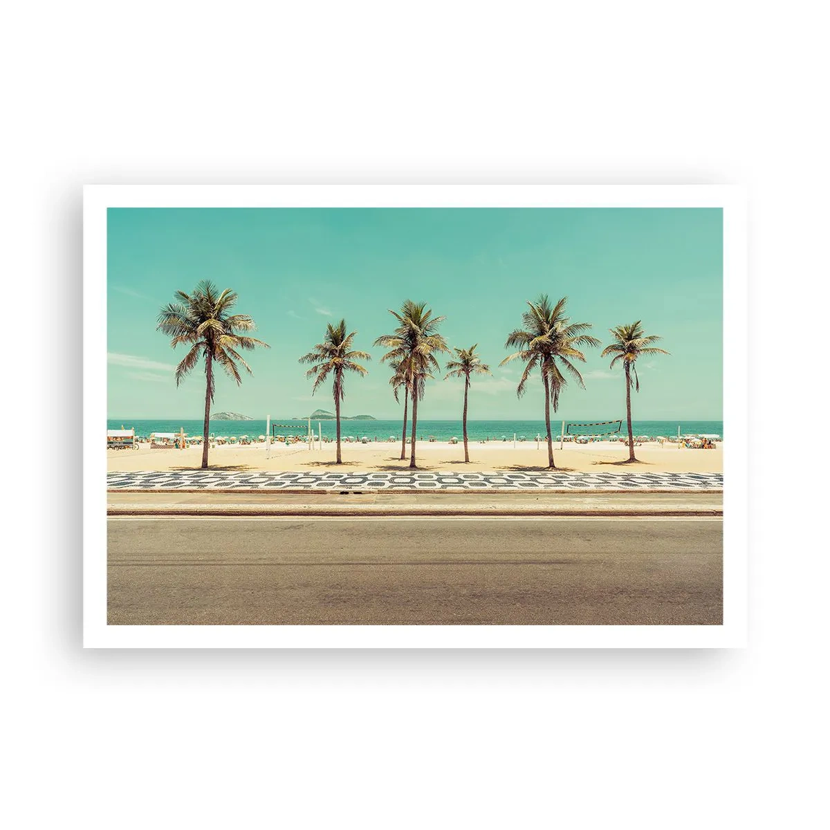 Poster - Op wacht op het strand - 100x70 cm