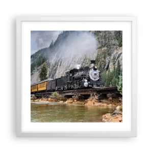 Poster in een witte lijst - Waar wil je naar toe? Waar naar toe? - 40x40 cm