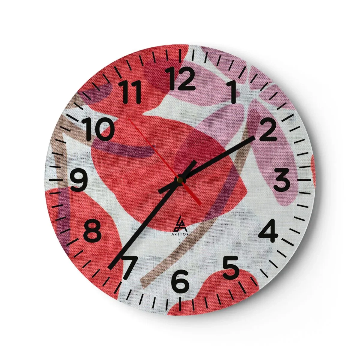 Wandklok - Klok - Bloemstuk in roze - 40x40 cm
