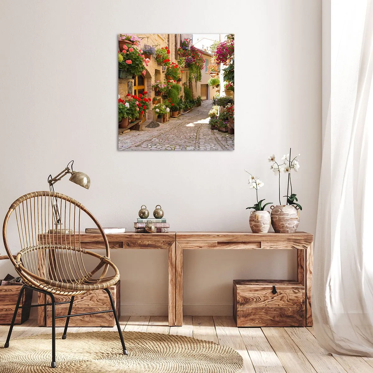 Schilderen op canvas - In de vloed van bloemen - 40x40 cm